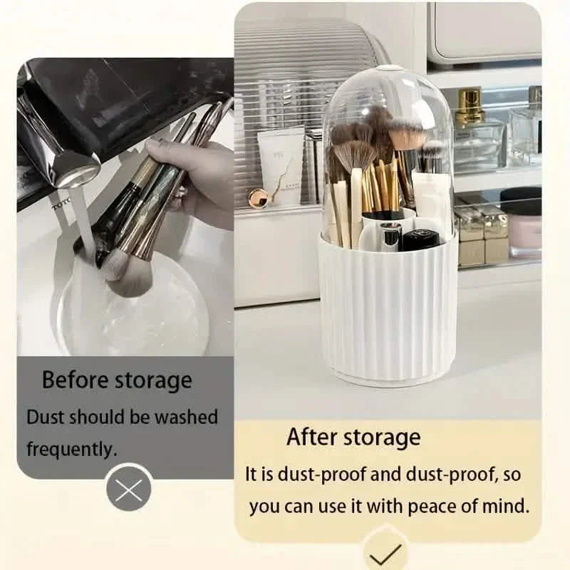 Boîte de rangement en plastique pour pinceaux de maquillage