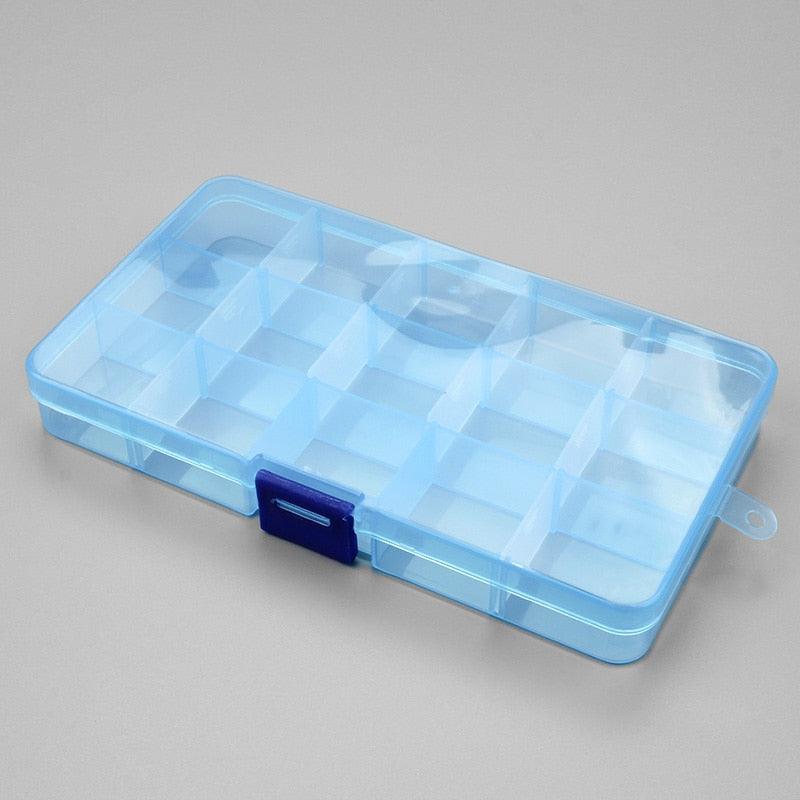 Boîtes de rangement en plastique Compartiments réglables Emballage transparent Boîte à outils Organisateur d'artisanat Boîte à bijoux en plastique rectangulaire avec diviseurs amovibles Conteneurs de rangement pour boucles d'oreilles