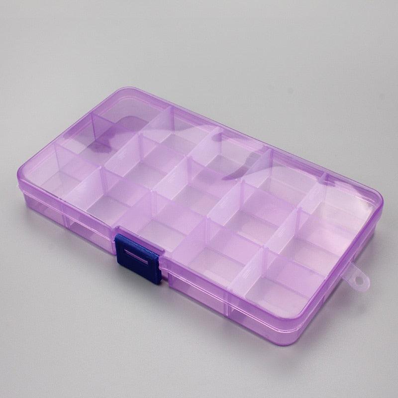 Boîtes de rangement en plastique Compartiments réglables Emballage transparent Boîte à outils Organisateur d'artisanat Boîte à bijoux en plastique rectangulaire avec diviseurs amovibles Conteneurs de rangement pour boucles d'oreilles