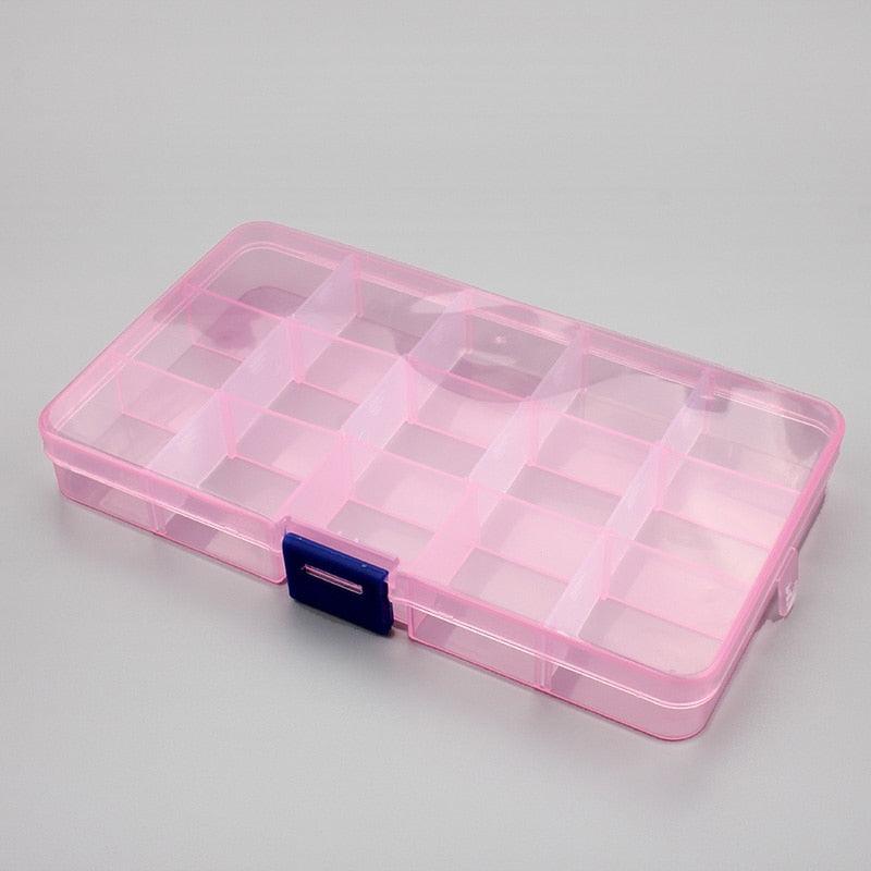 Boîtes de rangement en plastique Compartiments réglables Emballage transparent Boîte à outils Organisateur d'artisanat Boîte à bijoux en plastique rectangulaire avec diviseurs amovibles Conteneurs de rangement pour boucles d'oreilles