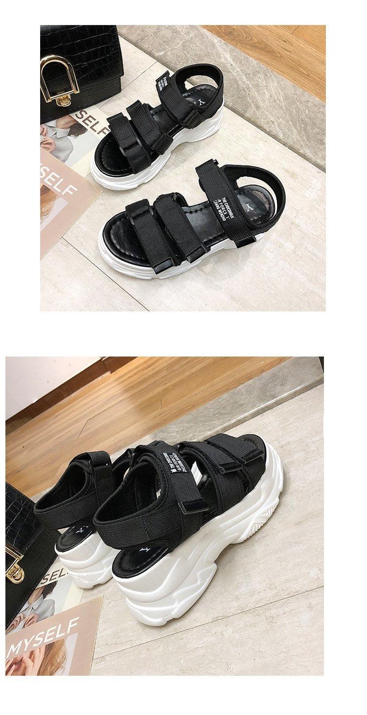 Sandales Compensées Femme Été Mode Femme Sandales Épaisses de Plage Confortables Universelles Confortables Séchage Rapide Sport Décontracté Été Antidérapantes de Plage Sandales Compensées