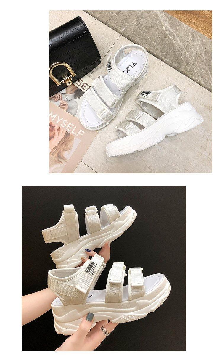Sandales Compensées Femme Été Mode Femme Sandales Épaisses de Plage Confortables Universelles Confortables Séchage Rapide Sport Décontracté Été Antidérapantes de Plage Sandales Compensées