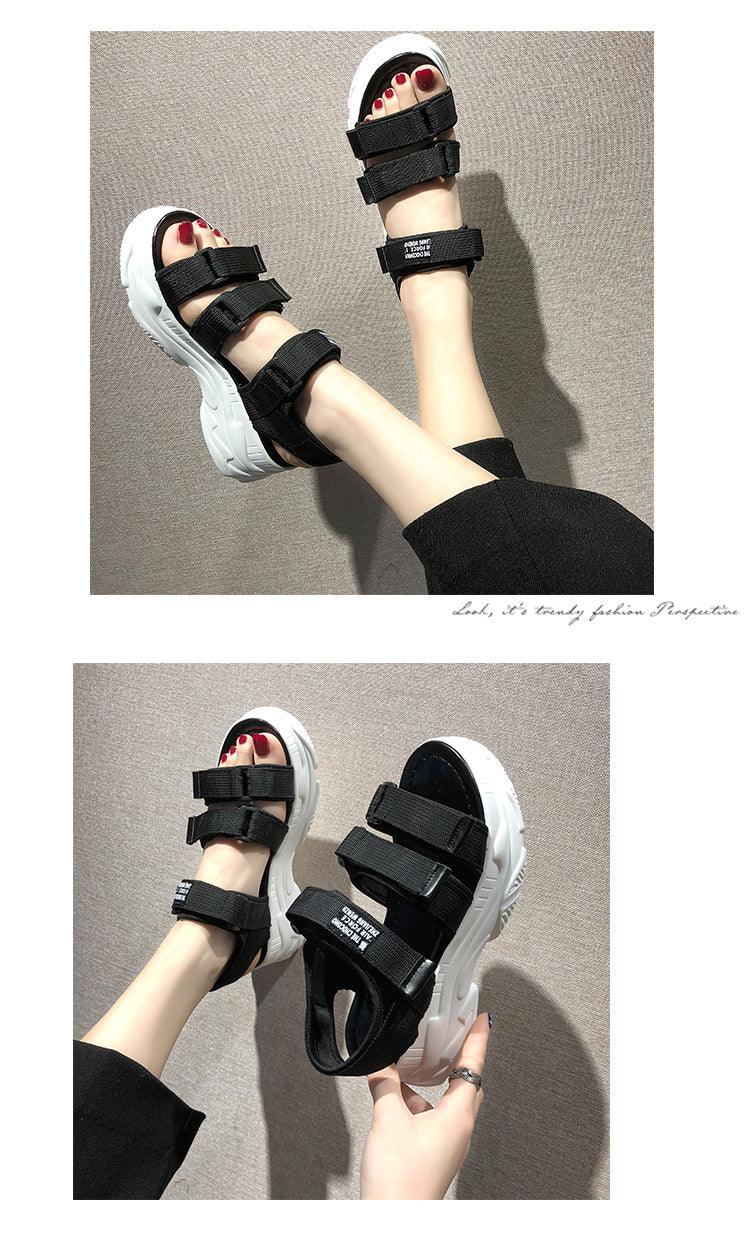 Sandales Compensées Femme Été Mode Femme Sandales Épaisses de Plage Confortables Universelles Confortables Séchage Rapide Sport Décontracté Été Antidérapantes de Plage Sandales Compensées