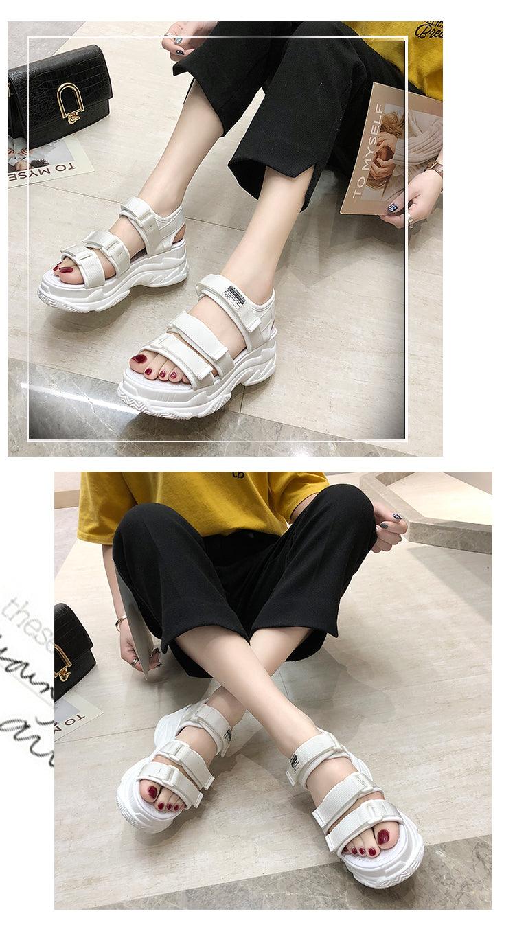 Sandales Compensées Femme Été Mode Femme Sandales Épaisses de Plage Confortables Universelles Confortables Séchage Rapide Sport Décontracté Été Antidérapantes de Plage Sandales Compensées