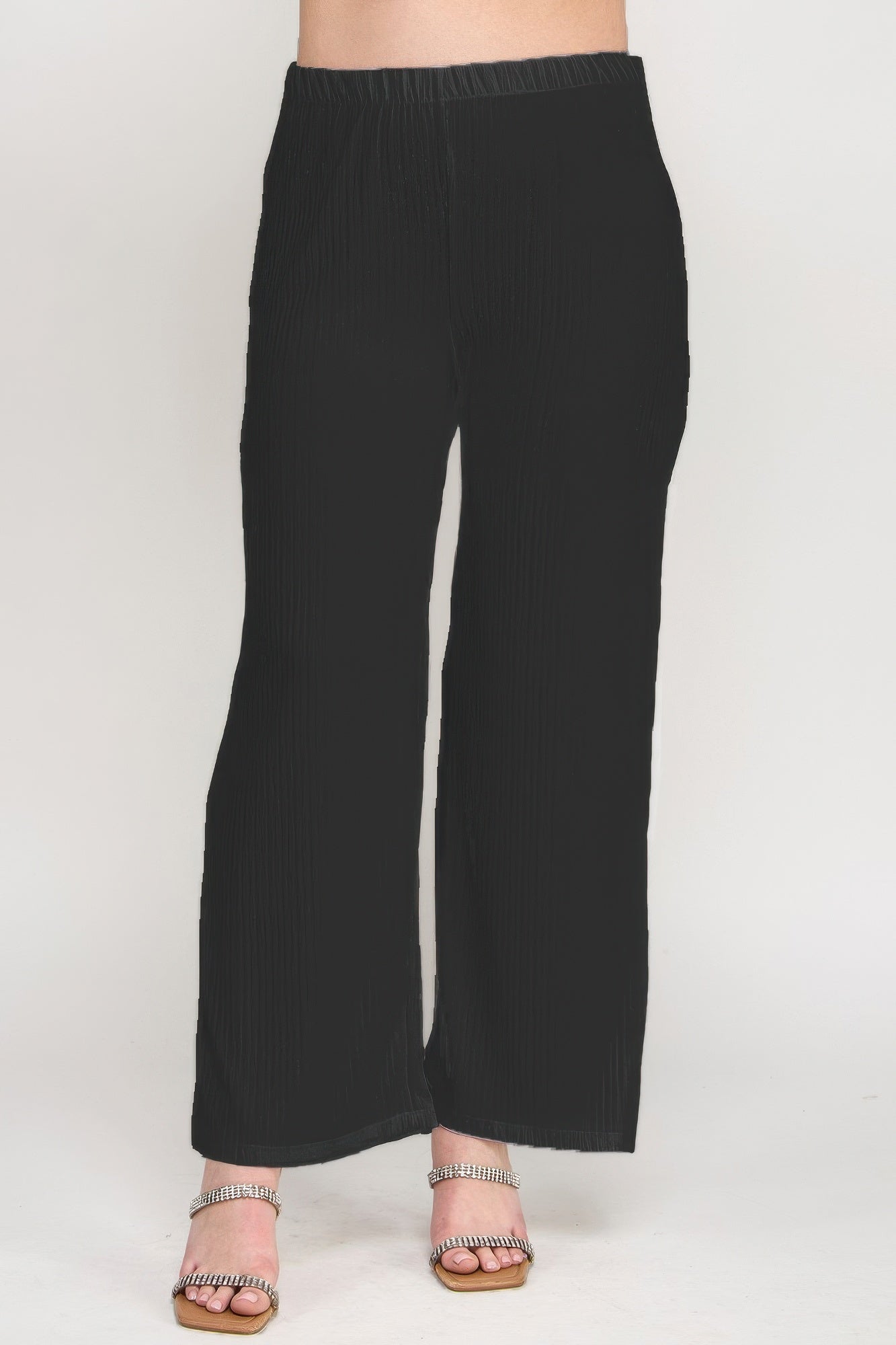 Pantalon en maille gaufrée grande taille