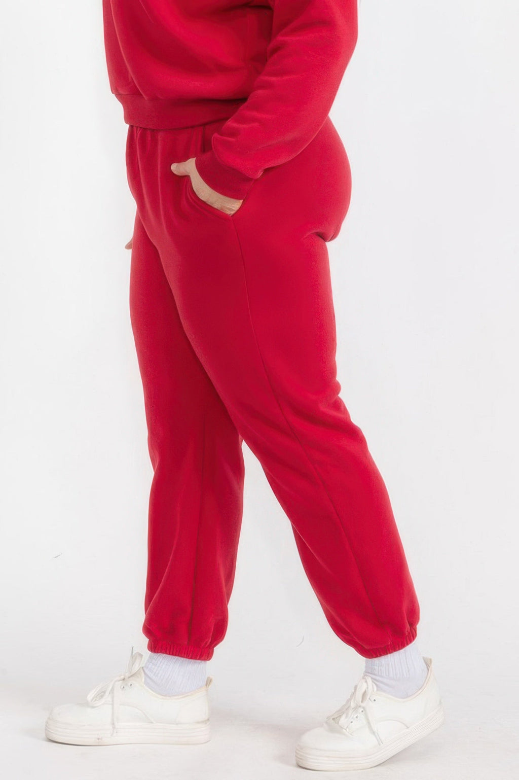 Pantalon de jogging en molleton à taille élastique grande taille