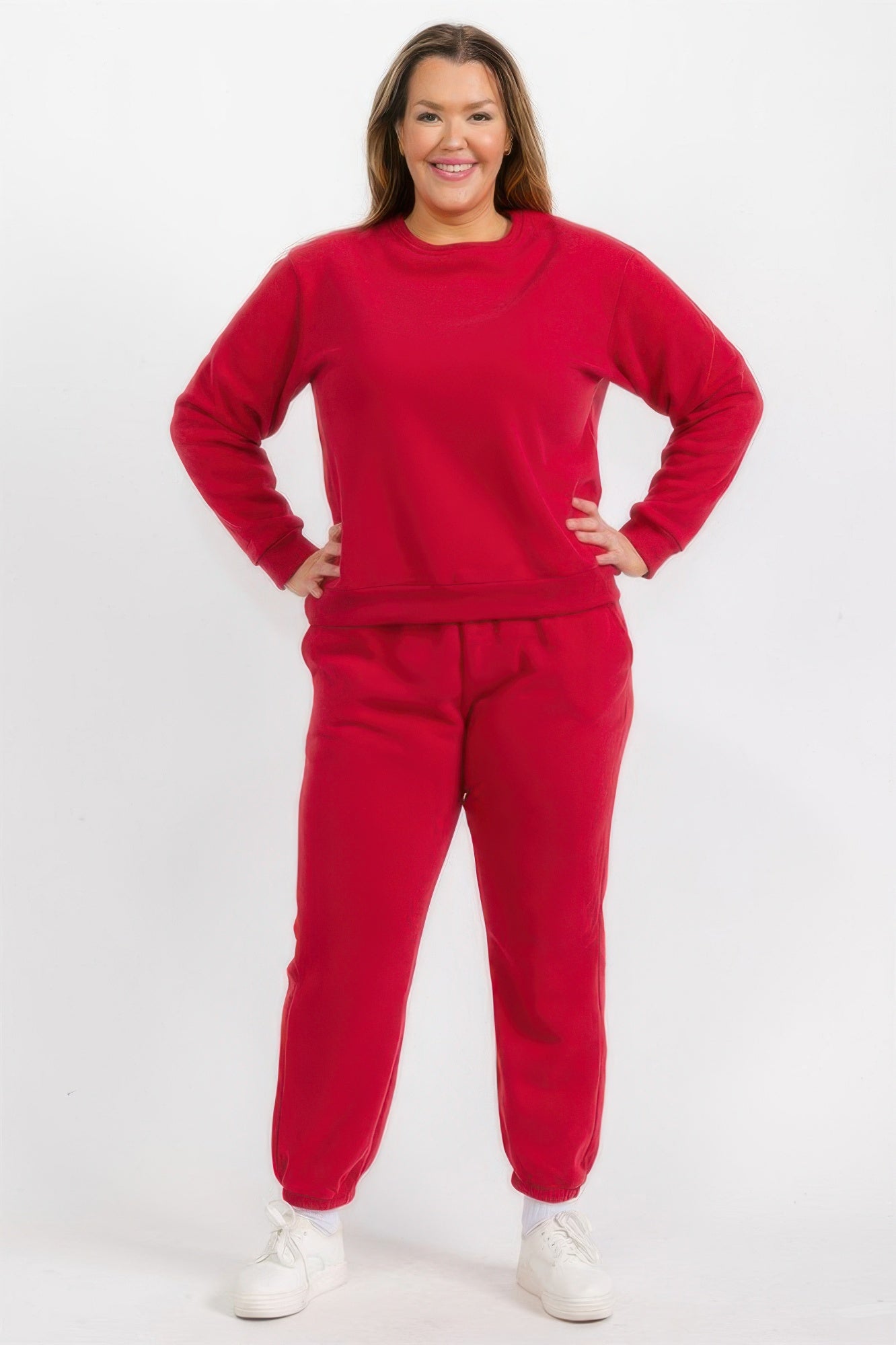 Pantalon de jogging en molleton à taille élastique grande taille