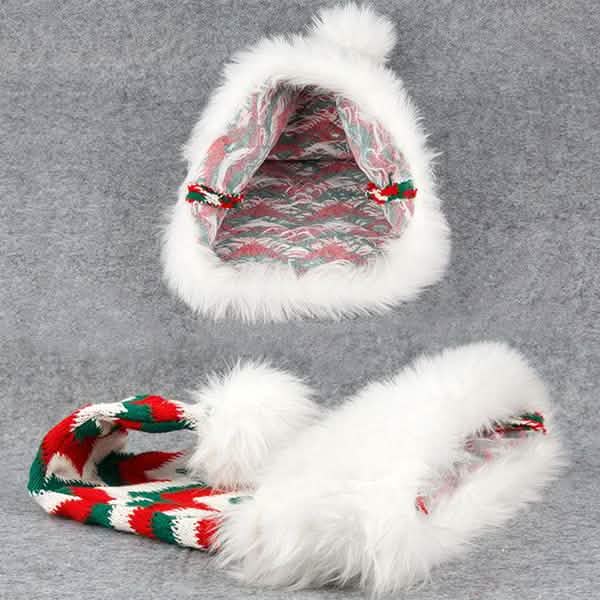 Bonnet de Noël tricoté en peluche