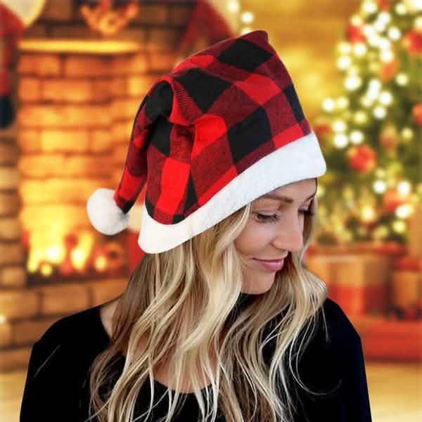 Bonnet de Noël tricoté en peluche
