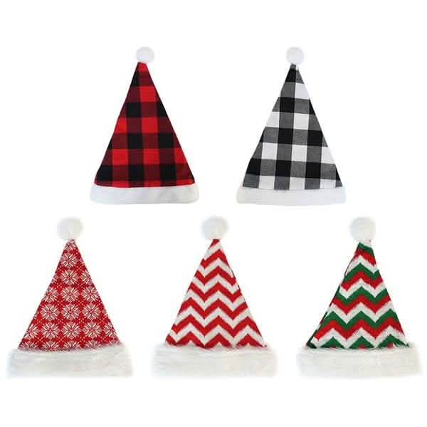Bonnet de Noël tricoté en peluche
