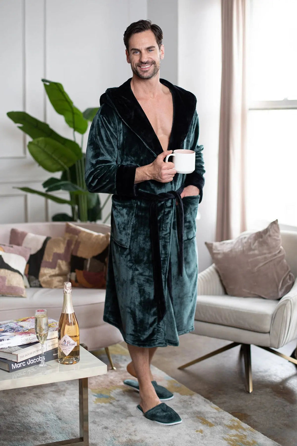 Robe de chambre pour homme à capuche – Confort douillet ultra-doux pour le quotidien