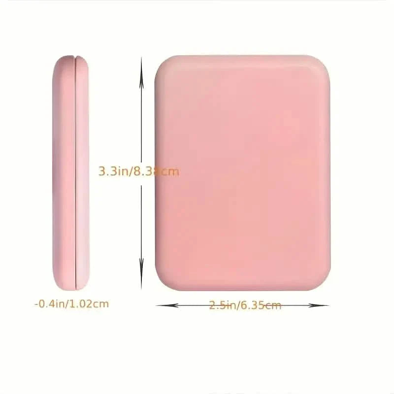 Miroir de poche, miroir de maquillage de voyage compact à LED avec grossissement 1X/3X