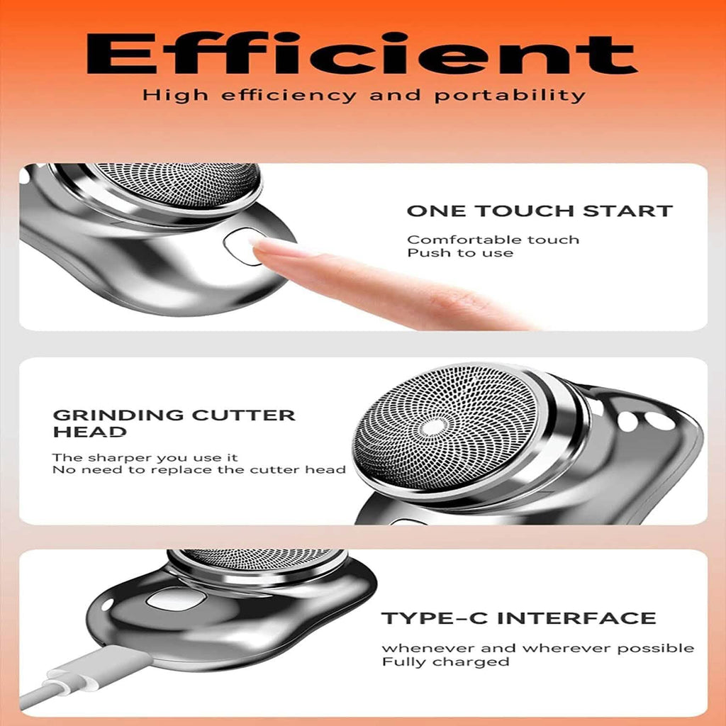 Rasoir Électrique Portable Format Poche Rasoir Homme Étanche Rechargeable USB