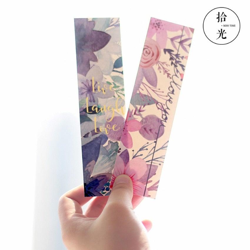 Poetic Flower Boîte Papier Art Petits Signets Frais Papeterie Fournitures Scolaires Cadeau Enfants Marque-pages Positifs Pour École Bureau Étudiants Cadeaux Pour Les Amoureux Des Livres