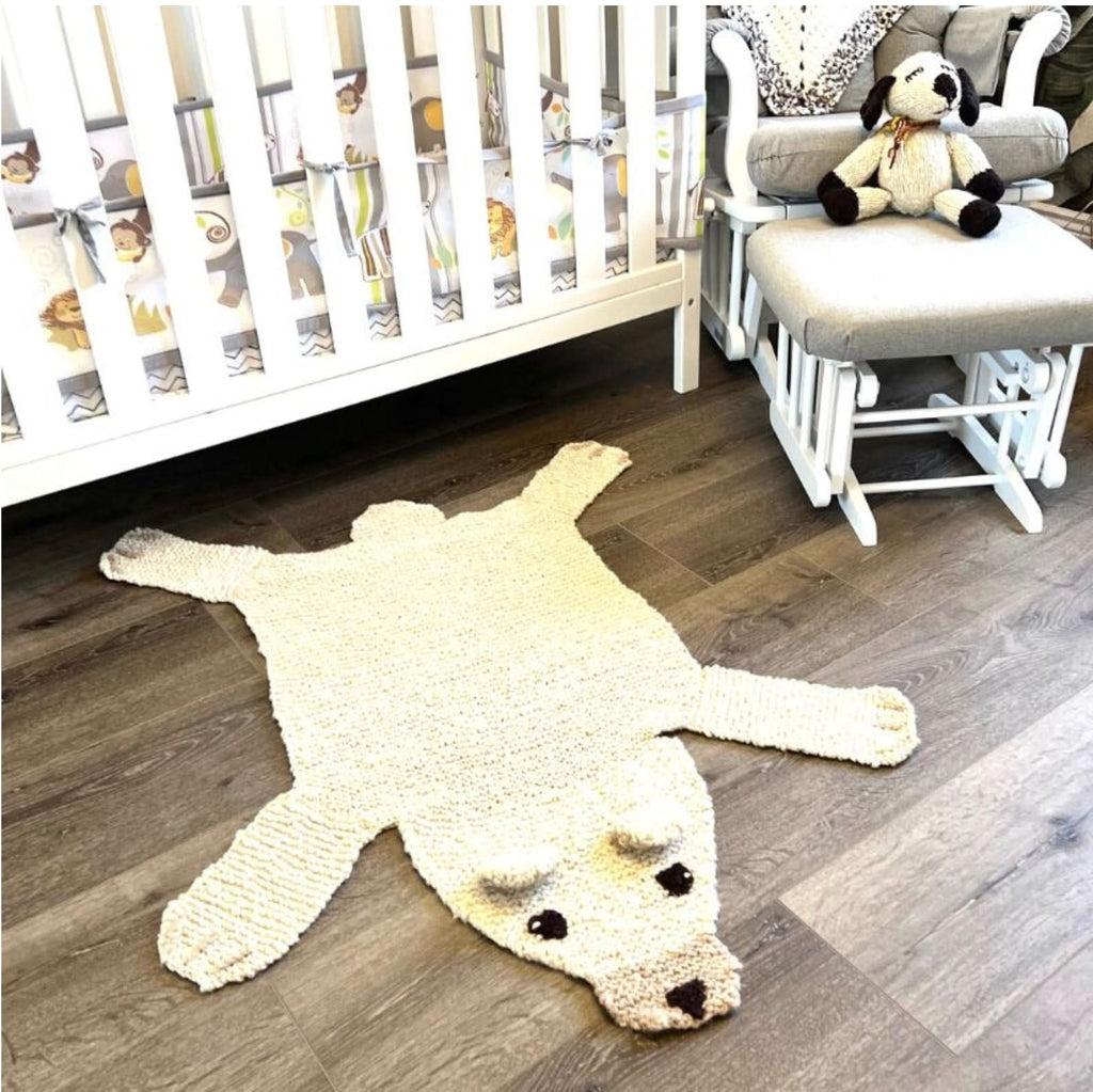 Tapis de jeu et tapis de chambre en laine biologique | Ours polaire