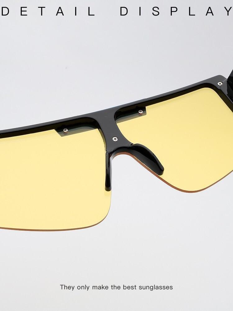 Lunettes de soleil polarisées pour port sur lunettes de vue, avec protection UV 100 %, design classique, grande taille, pour hommes et femmes, avec protection contre le vent et le sable, lunettes connectées pour hommes et femmes