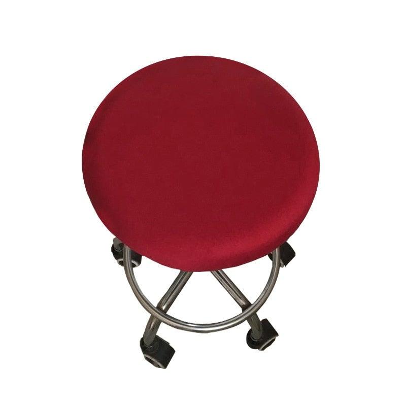 Housse de chaise ronde en tissu polyester imperméable pour siège de salle à manger, housses de chaise d'hôtel et de banquet, protection de chaise ronde, housses de tabouret de bar lavables, housses de coussin de tabouret élastiques pour chaises de bar