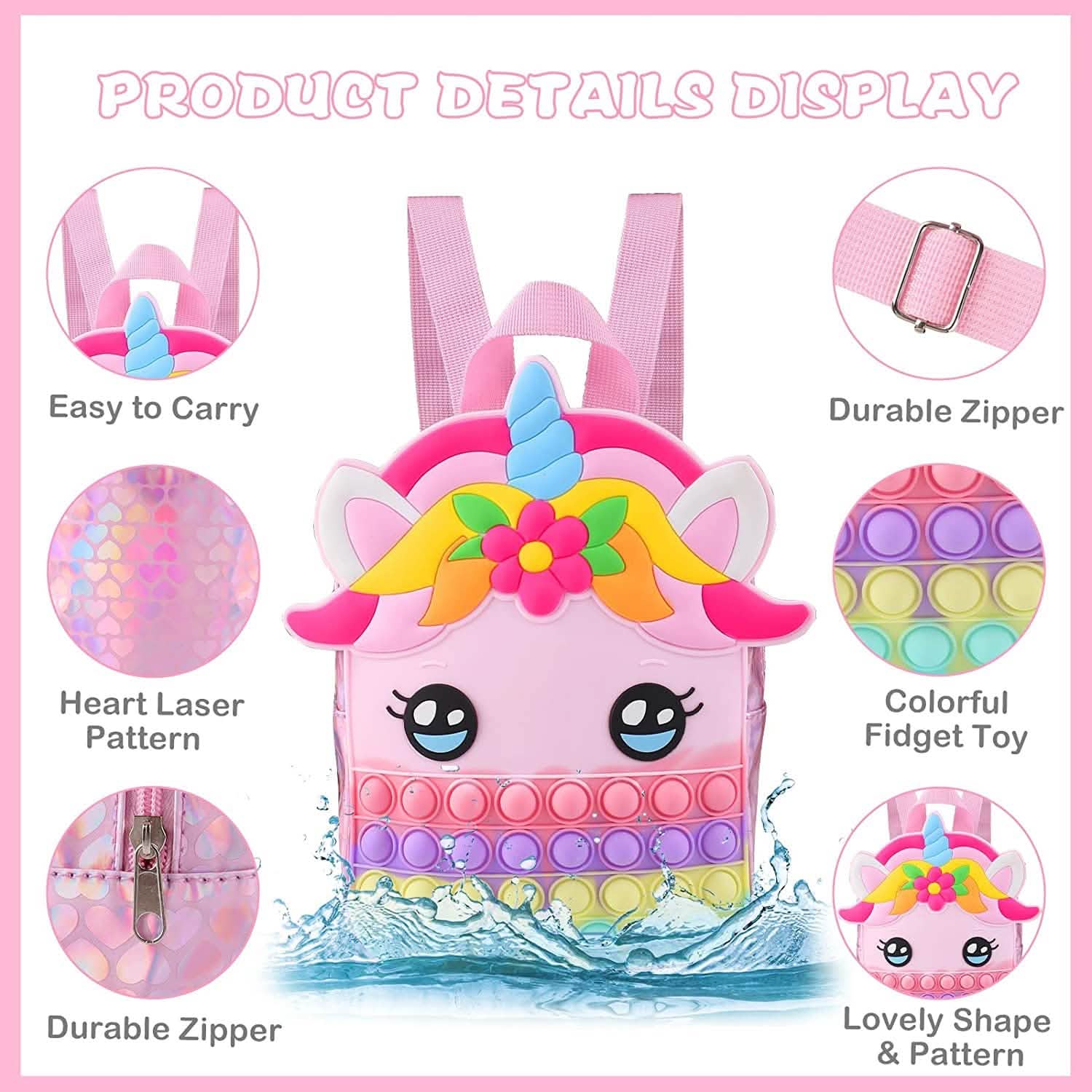 Sac à dos Fidget Pop Licorne