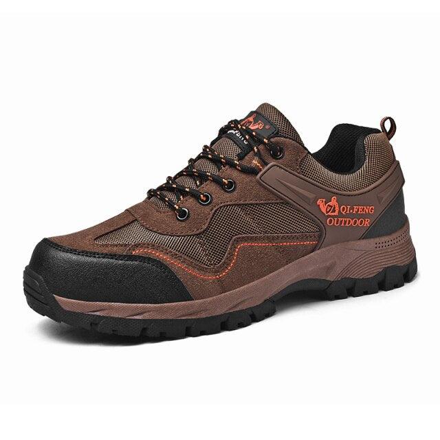 Popular Outdoor Casual Shoes Hiking Men High Quality Sneakers Mountain Climbing Work Footwear Hiking Shoes Low Cut Boots Leather Walking Shoes For Outdoor Training Casual Work