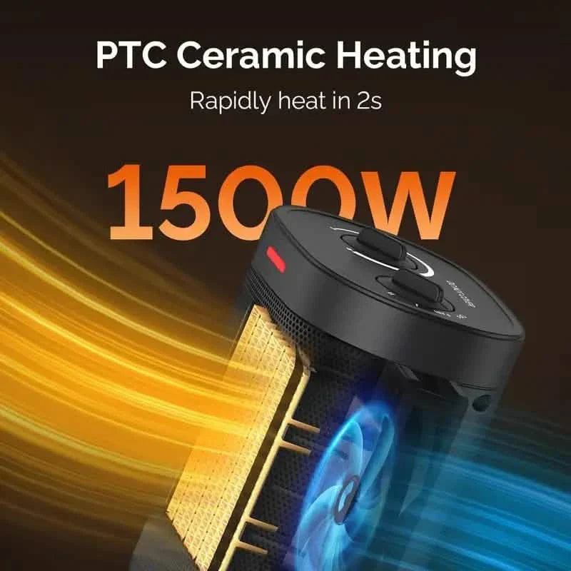 Radiateur soufflant céramique PTC portable 1500W/900W