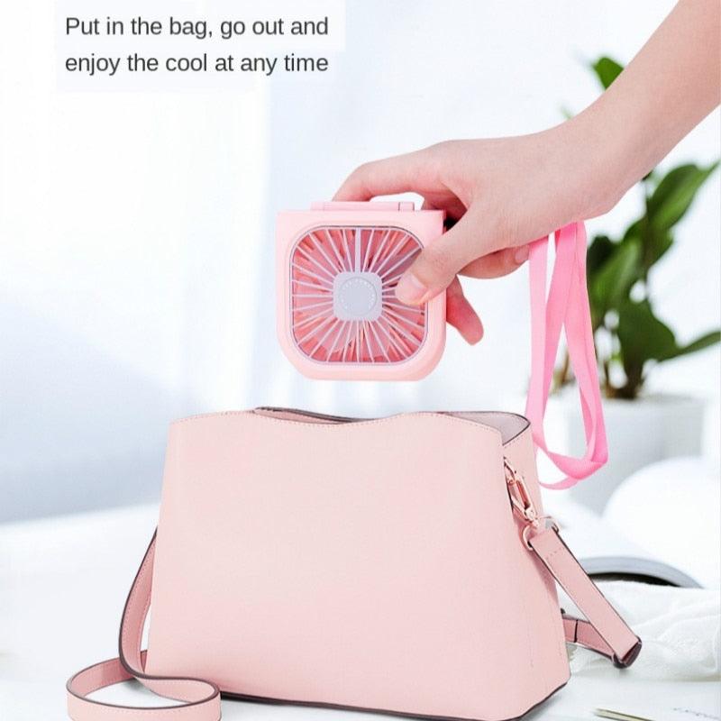 Ventilateur de cou portable pour climatiseur avec batterie externe de 3000 mAh Mini ventilateur de bureau USB pliable Ventilateur de refroidissement d'air personnel pliable rechargeable par USB pour la maison, le bureau et les voyages en extérieur