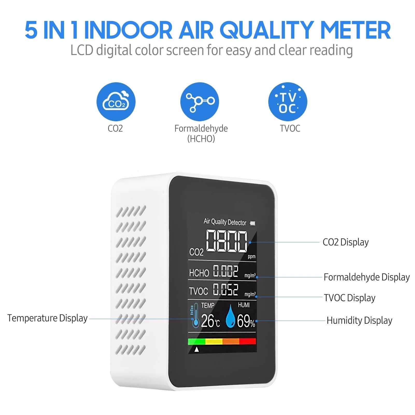 Moniteur de Qualité de l'Air Portable