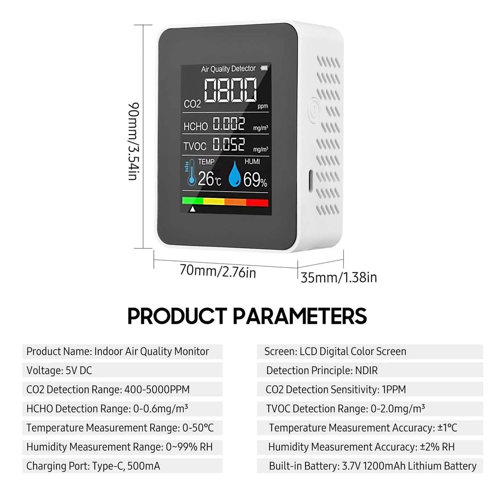 Moniteur de Qualité de l'Air Portable