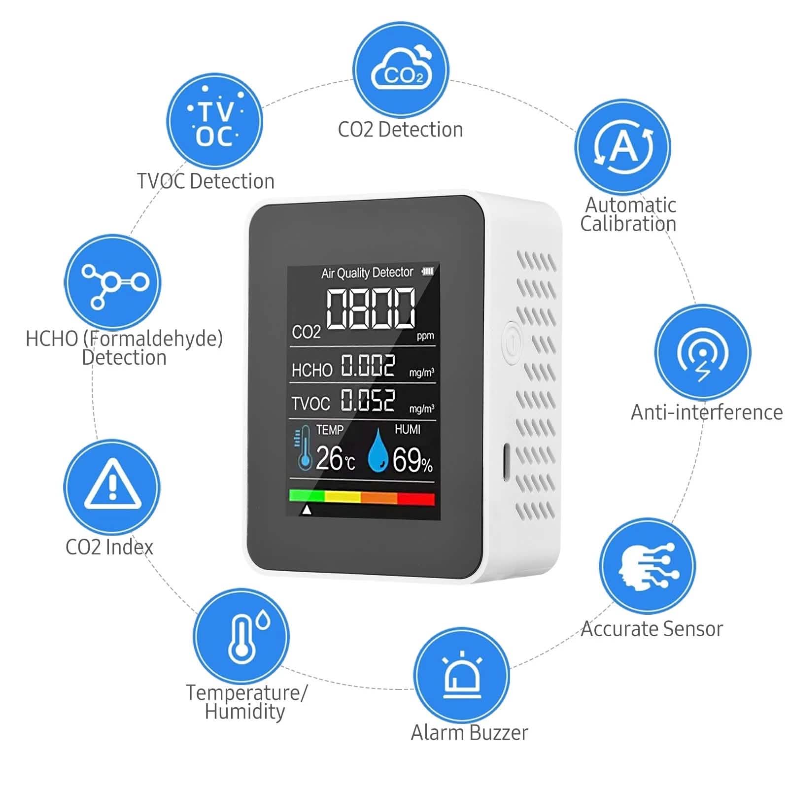Moniteur de Qualité de l'Air Portable
