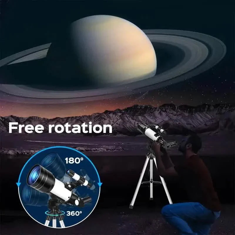 Télescope astronomique portable 150X, télescope monoculaire avec trépied, ouverture de 70 mm