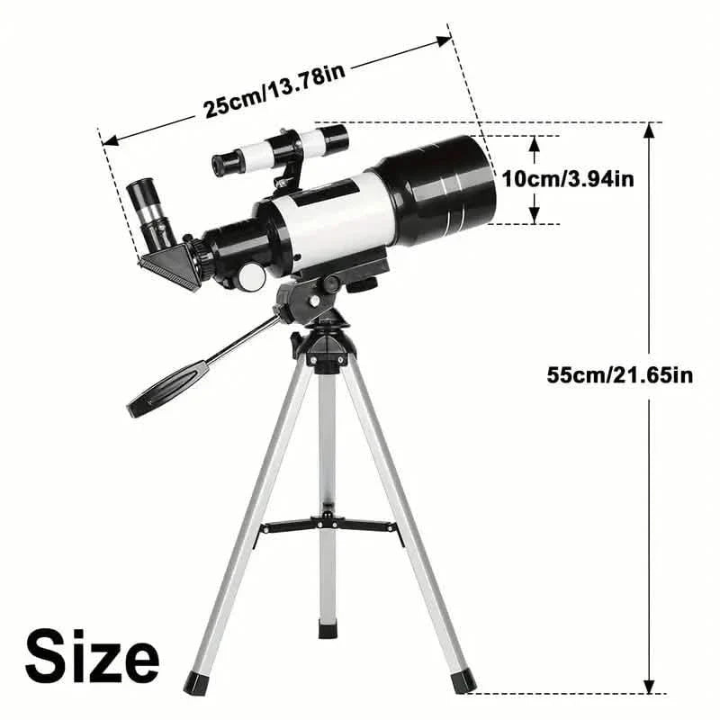 Télescope astronomique portable 150X, télescope monoculaire avec trépied, ouverture de 70 mm