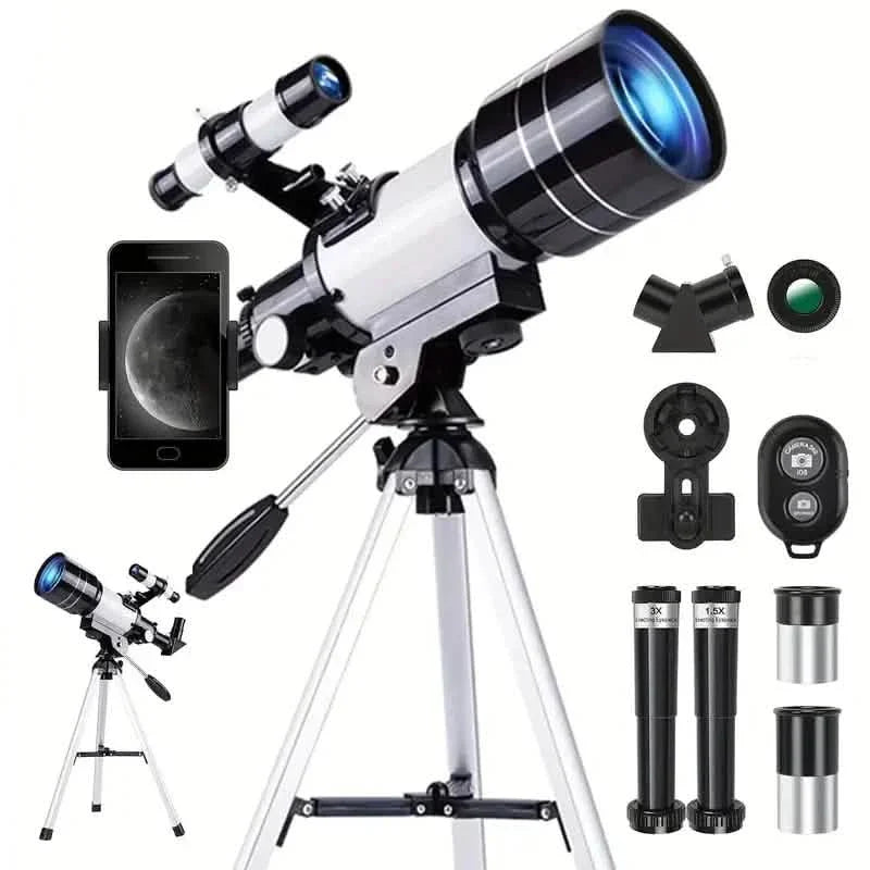 Télescope astronomique portable 150X, télescope monoculaire avec trépied, ouverture de 70 mm