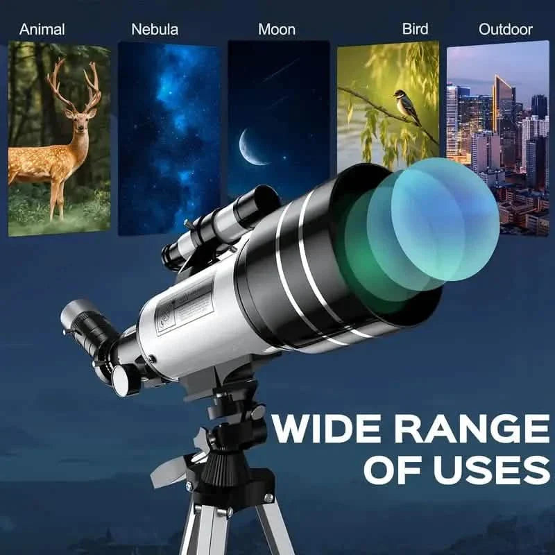 Télescope astronomique portable 150X, télescope monoculaire avec trépied, ouverture de 70 mm