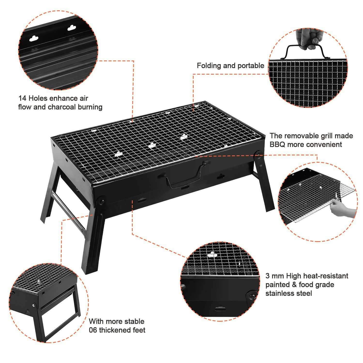 Barbecue Portable Pliable à Charbon