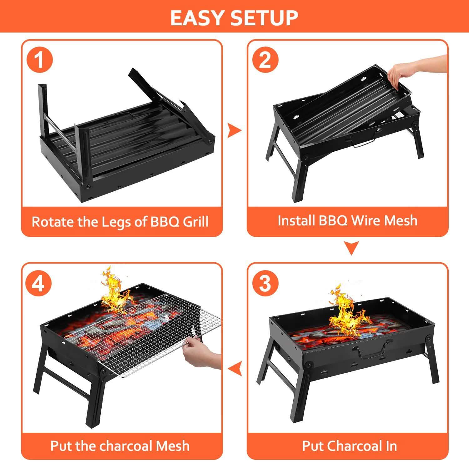 Barbecue Portable Pliable à Charbon