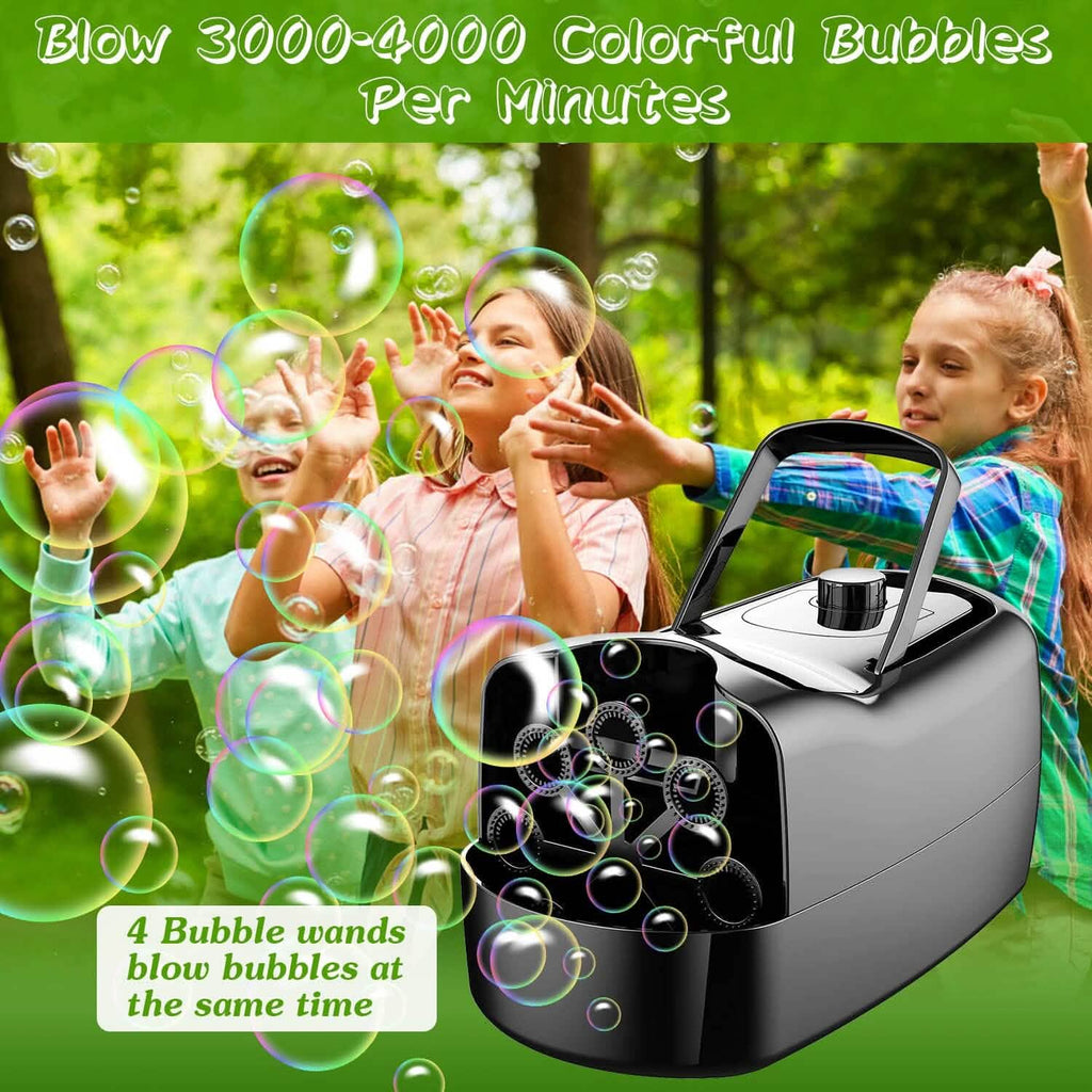 Machine à bulles portable avec 2 vitesses Poignée 3000-4000 bulles par minute Alimentation par prise ou piles
