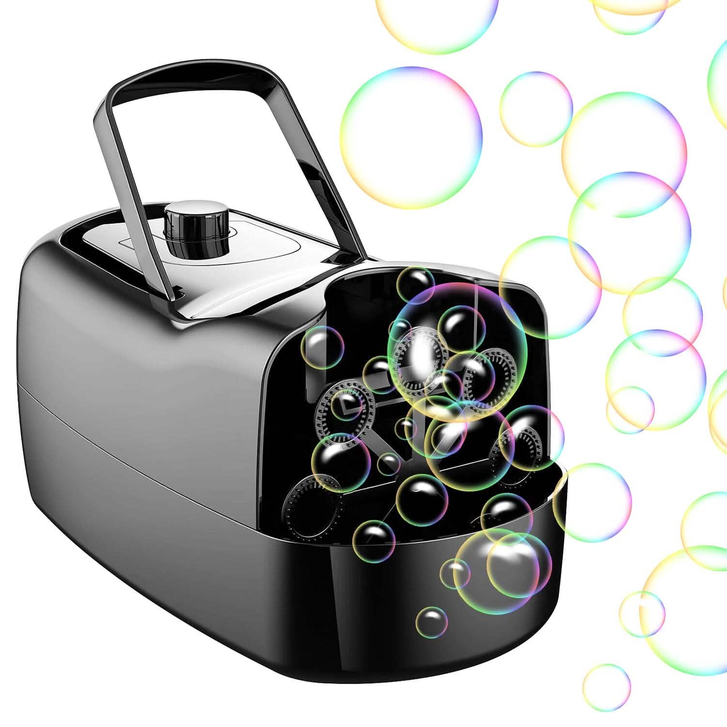 Machine à bulles portable avec 2 vitesses Poignée 3000-4000 bulles par minute Alimentation par prise ou piles