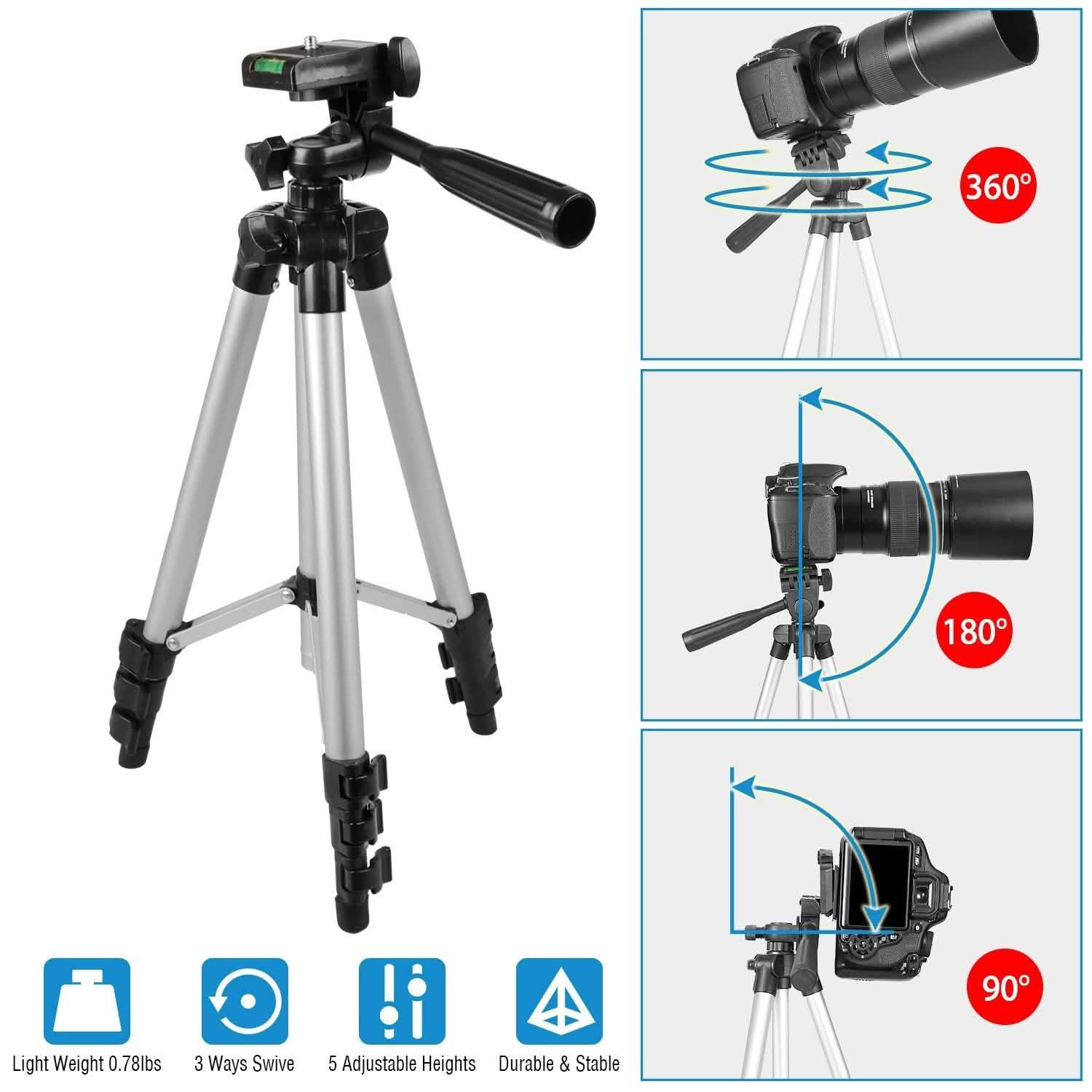 Trépied portable pour appareil photo 45" ajustable