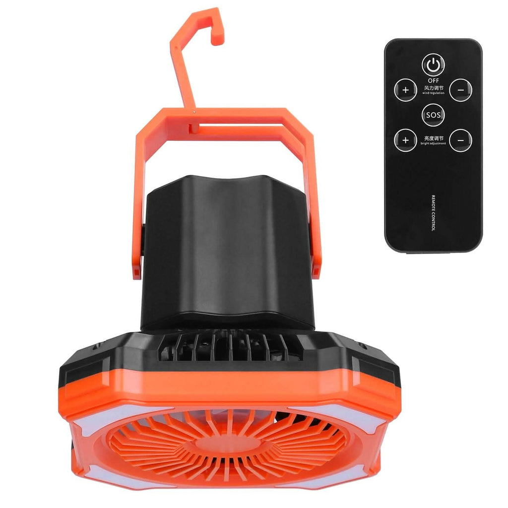 Ventilateur lanterne de camping portable alimenté par batterie 10000mAh avec 4 modes d'éclairage