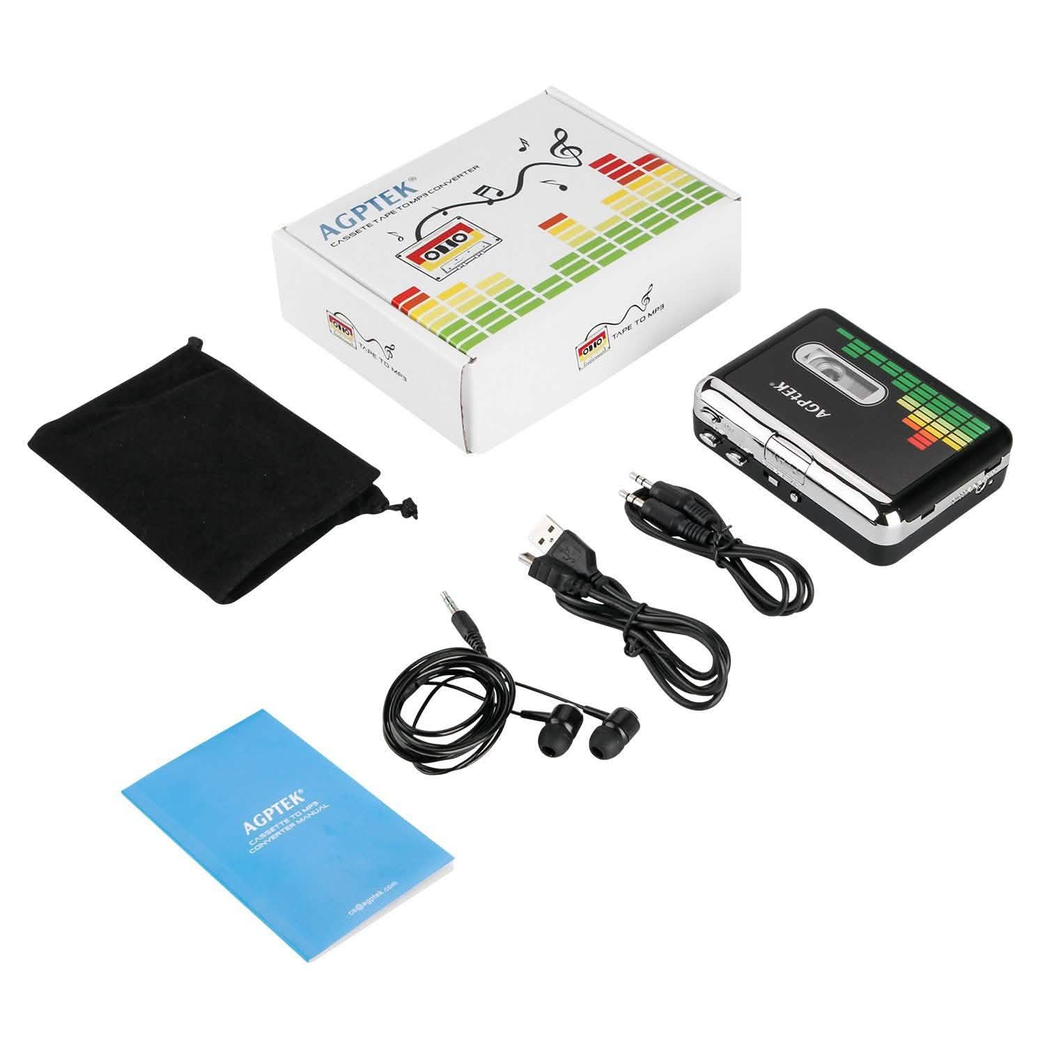 Lecteur de musique audio à cassette portable Enregistreur de cassettes avec convertisseur de cassette vers MP3
