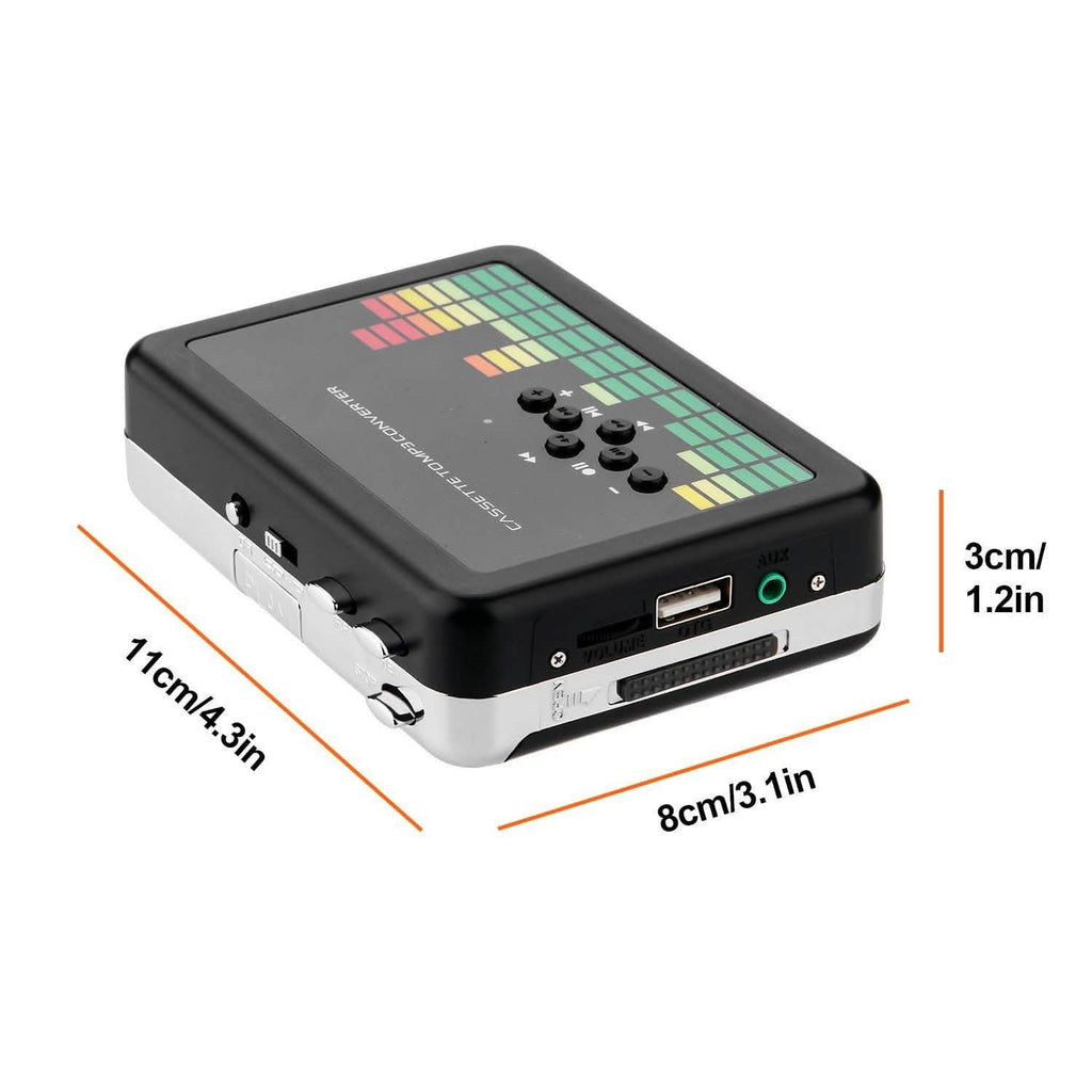 Lecteur de musique audio à cassette portable Enregistreur de cassettes avec convertisseur de cassette vers MP3