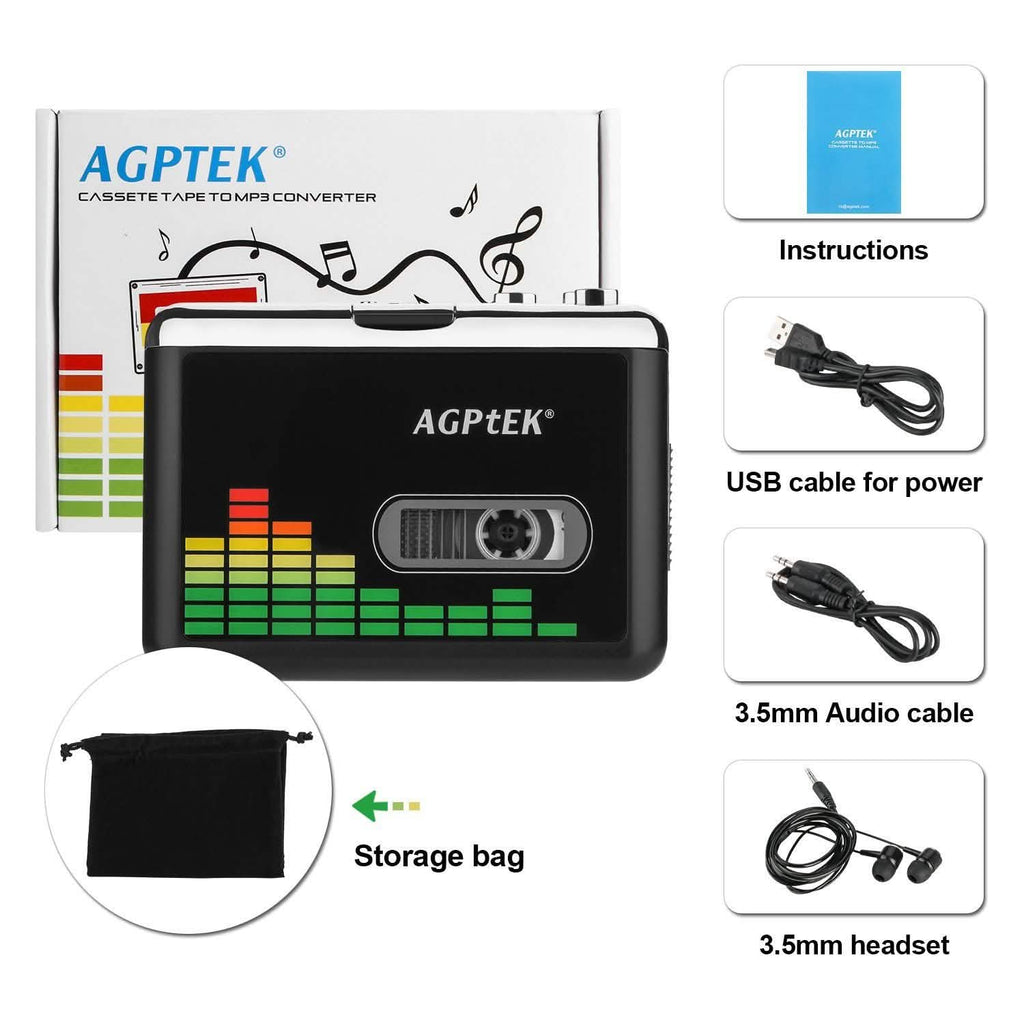 Lecteur de musique audio à cassette portable Enregistreur de cassettes avec convertisseur de cassette vers MP3