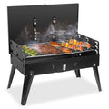 Barbecue portable au charbon pliable en forme de valise