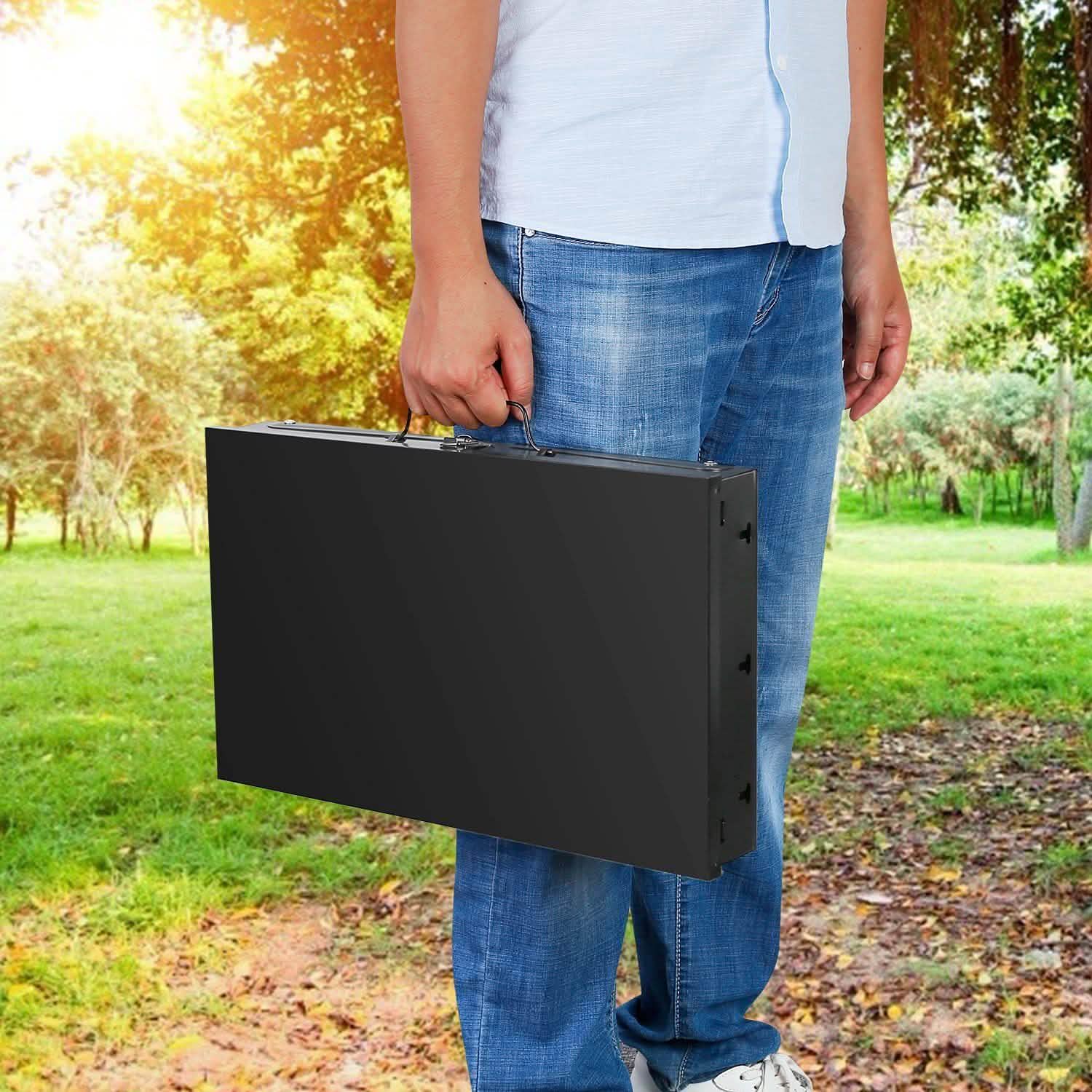Barbecue portable au charbon pliable en forme de valise
