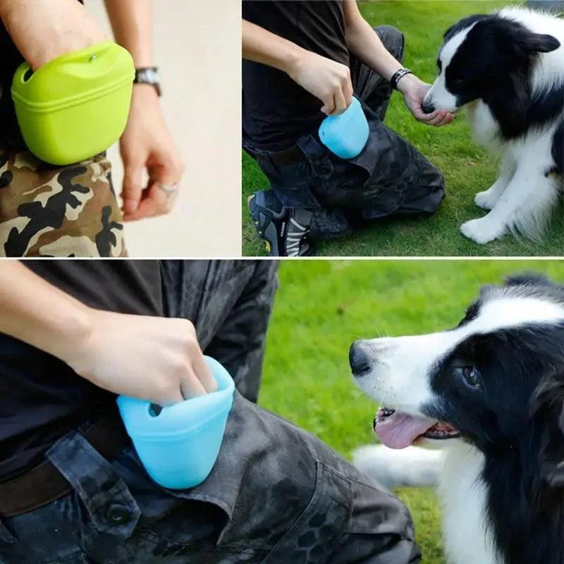 Pochette portable pour friandises de dressage pour chiens, avec clip solide, pochette de rangement pour nourriture d'extérieur, sacs banane pour animaux de compagnie