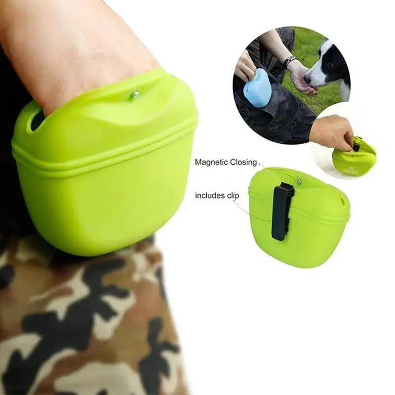 Pochette portable pour friandises de dressage pour chiens, avec clip solide, pochette de rangement pour nourriture d'extérieur, sacs banane pour animaux de compagnie