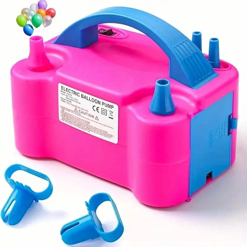Pompe à ballons électrique portable à deux buses avec outil à nouer
