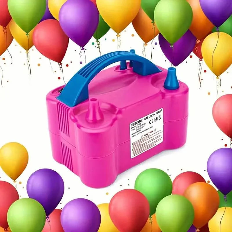 Pompe à ballons électrique portable à deux buses avec outil à nouer