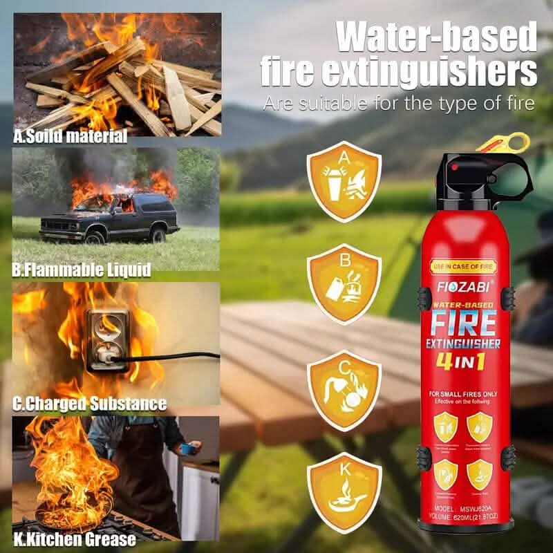 Pulvérisateur extincteur portatif 4-en-1 avec support