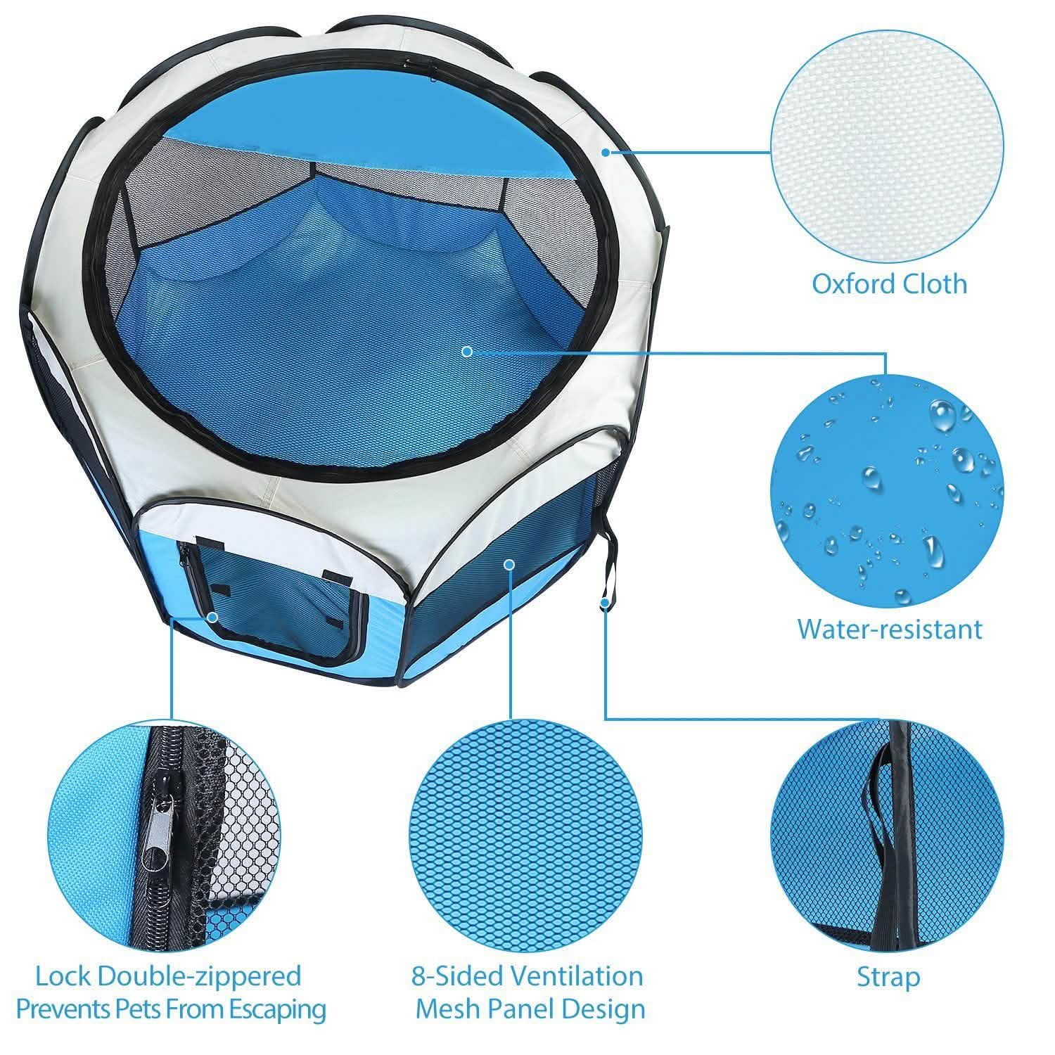 Parc pour animaux de compagnie pliable et portable pour chiens, chats et autres animaux