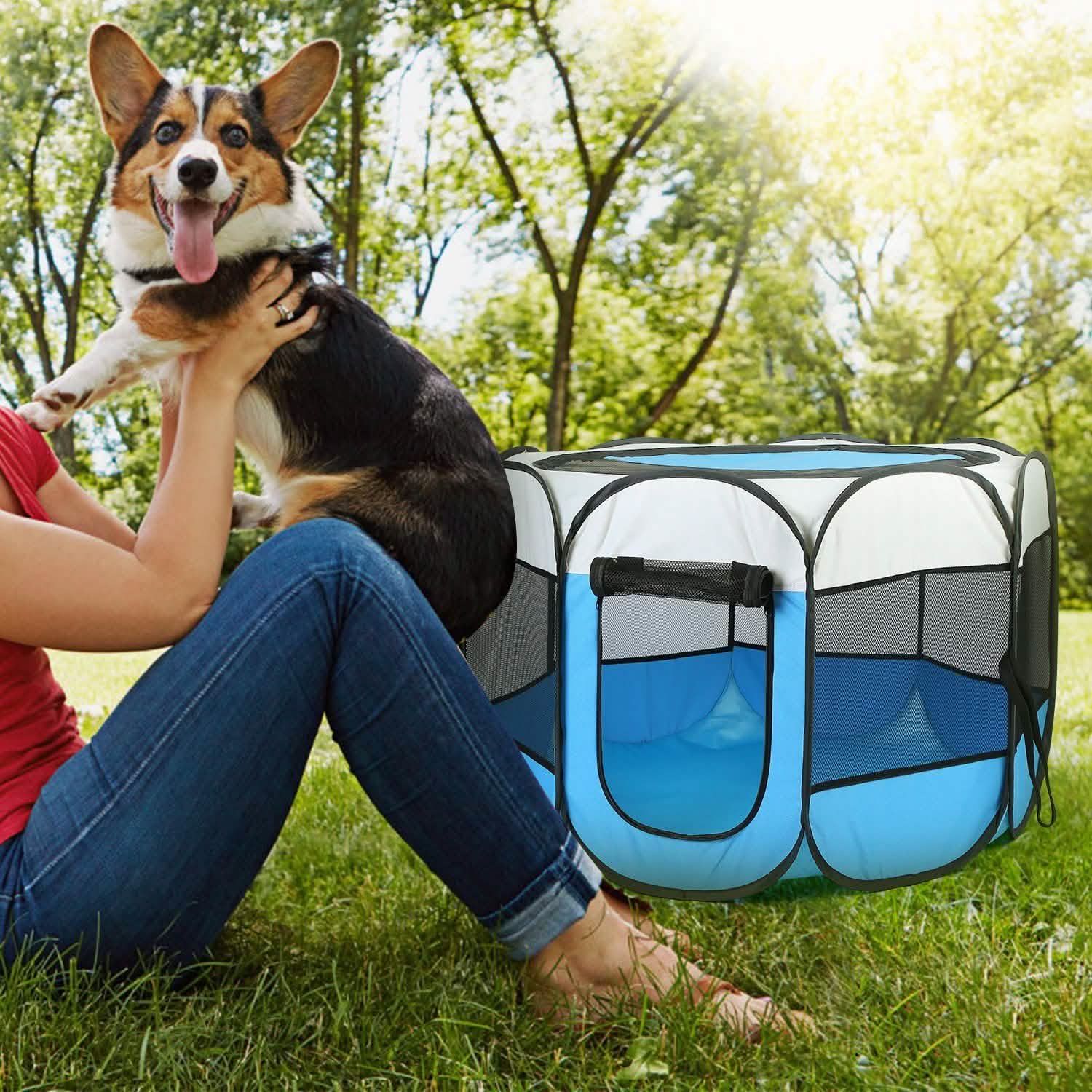 Parc pour animaux de compagnie pliable et portable pour chiens, chats et autres animaux